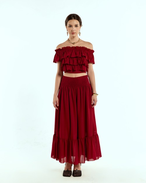 SIXDO Woven Flared Dress 2 Pieces